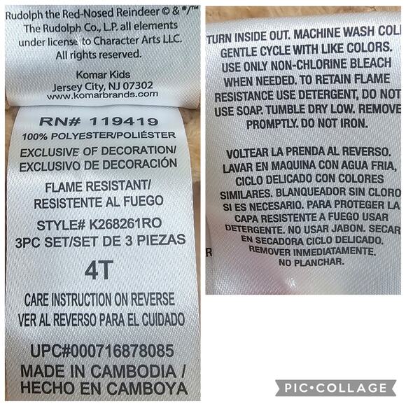 Rudolph the Red-Nosed Reindeer 3-Piece Pajama + Robe Set Size 4T - Picture 9 of 9